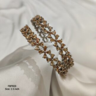 "Stunning Floral Embrace Bangles with Sparkling Crystals (FBP003) |“A graceful Handcrafted Elegance with Passionate Design" (FBP003) | SBC )